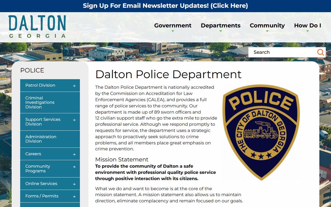 Dalton background check through Dalton Police Department