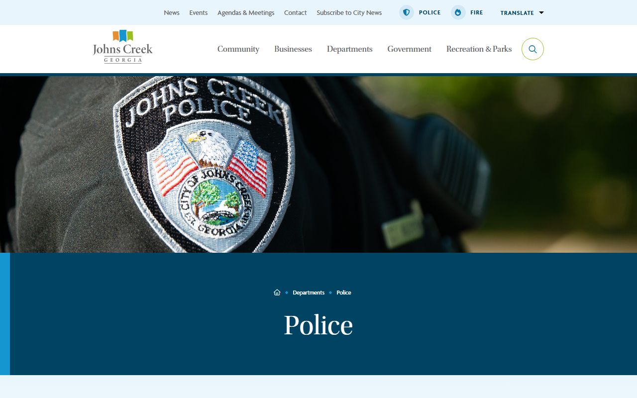 Johns Creek background check through Johns Creek Police Department