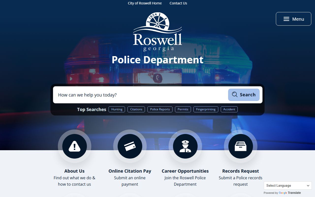Roswell background check through Roswell Police Department