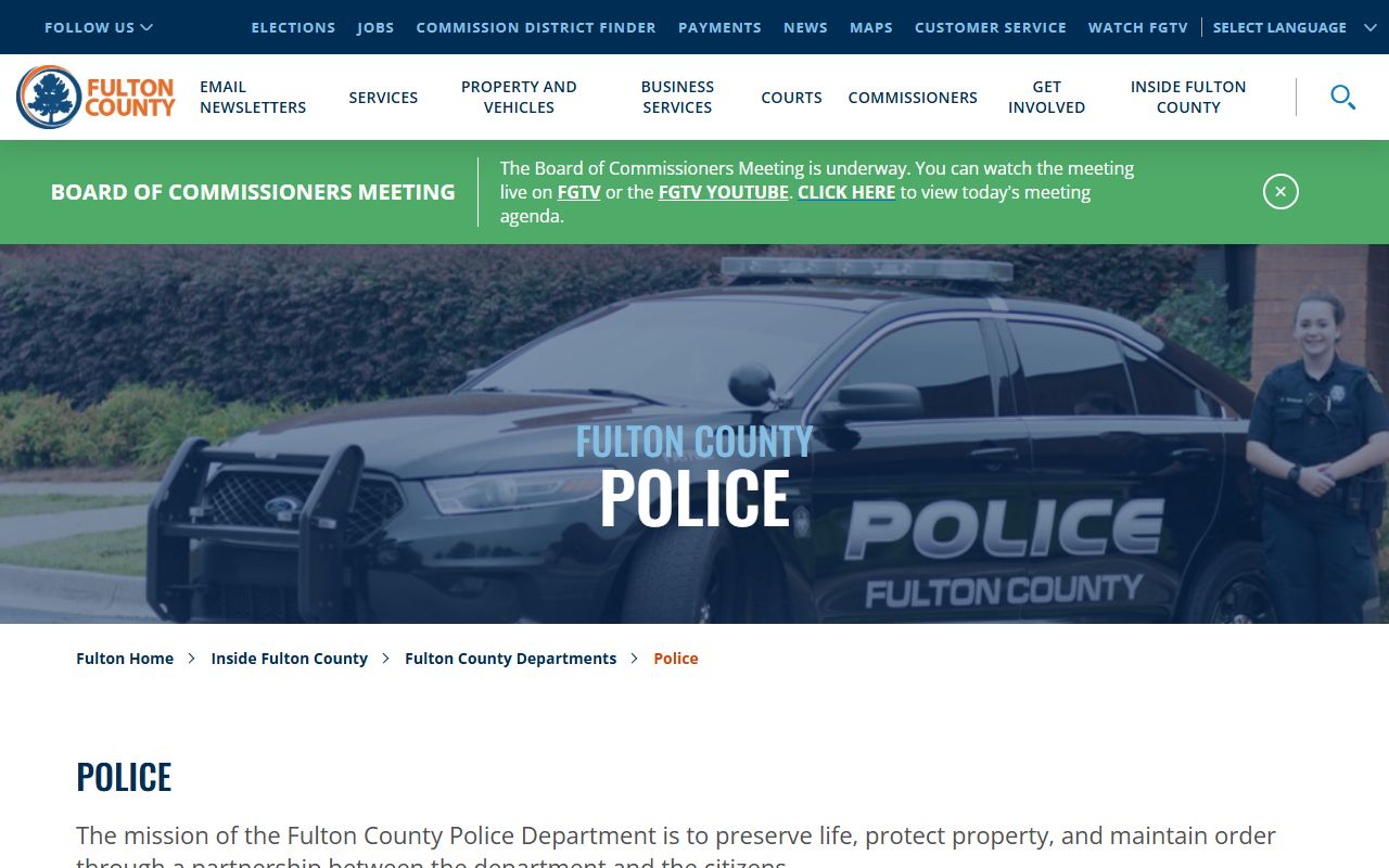 Fulton County Police Department background check services